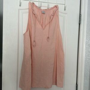 Kona Sol Womens Peach/Pink Gauze Swim Dress Cover Up Size L